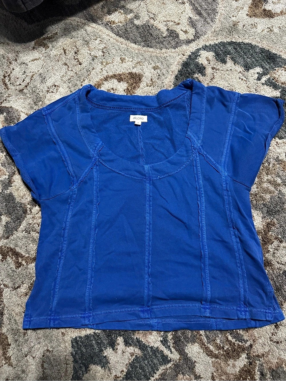 NWOT 100% Cotton Pilcro Urban Outfitters Blue Short Sleeve Top Size Small